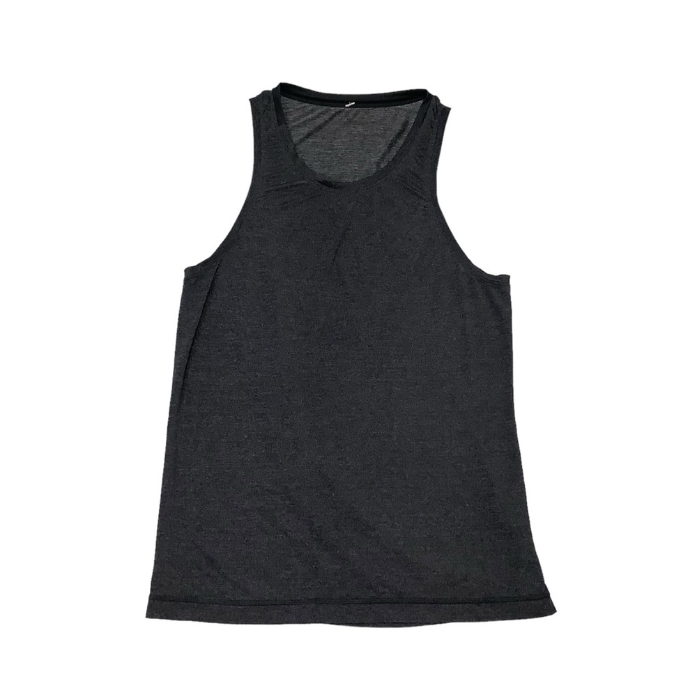 Lululemon Tank Sz Medium-Tall Charcoal Metallic with Reflective Strip back hem